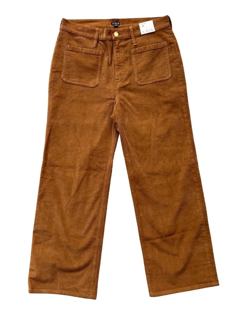 NWT J.CREW Sailor Slim Wide Stretch Corduroy Pants in Rich Coffee SZ 29